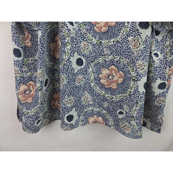 Loft Outlet Top Women's Size XL Blue Floral Bow Short Ruffle Sleeve Blouse Shirt - Picture 4 of 14